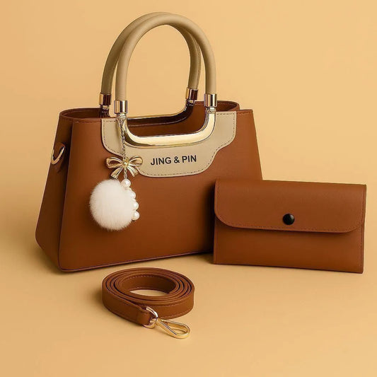 Maroon Leather Shoulder Bag with Detachable Strap & Card Holder