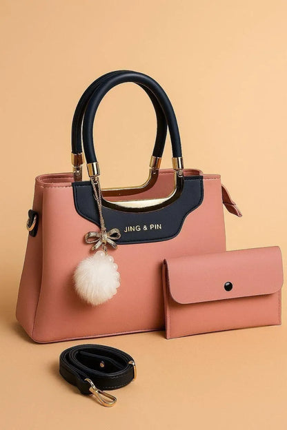 Maroon Leather Shoulder Bag with Detachable Strap & Card Holder