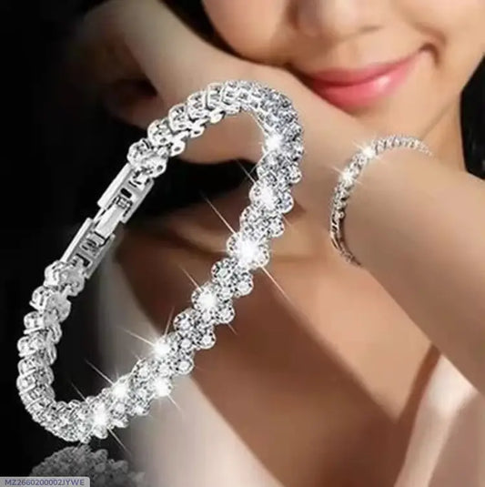 1 Pc Indian Design Silver Plated Artificial Stones Kara Bracelet